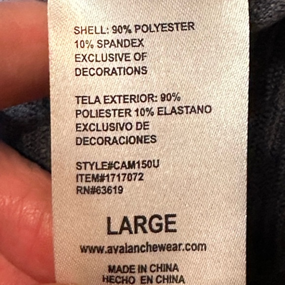 Avalanche Blue Marled Quarter Zip Long Sleeve Stretch Pullover Stand Up Collar - Picture 4 of 6